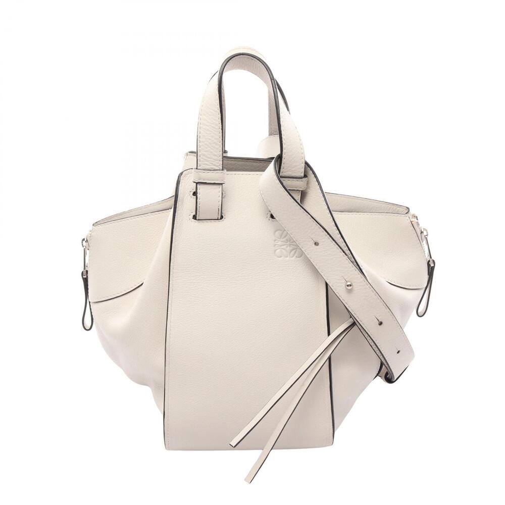 Loewe Hammock Top Handle Bag Leather White